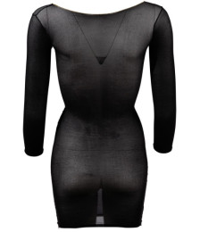 Robe en résille noire transparente, manches longues 